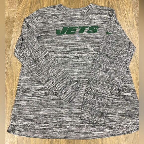 New York Jets Nike NFL On Field Dri-Fit Long Sleeve Shirt Men's Gray/Hea… - Picture 1 of 4